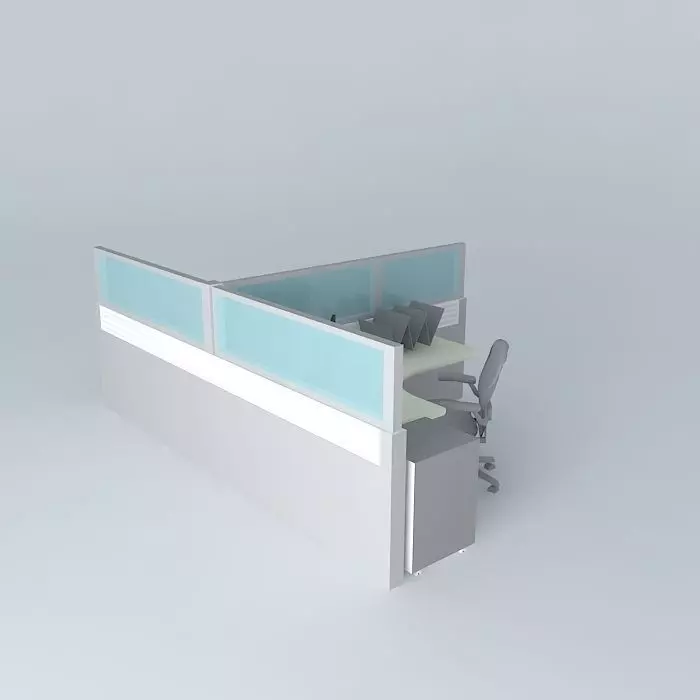 Duo office cubicle Free 3D model