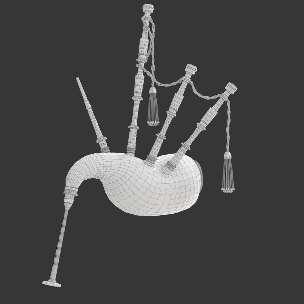 Bagpipe scottish 3D model_35