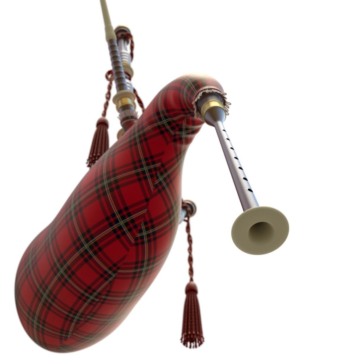 Bagpipe scottish 3D model_17