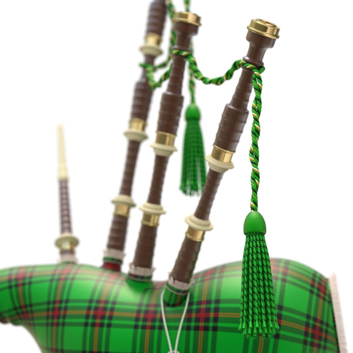 Bagpipe scottish 3D model_15