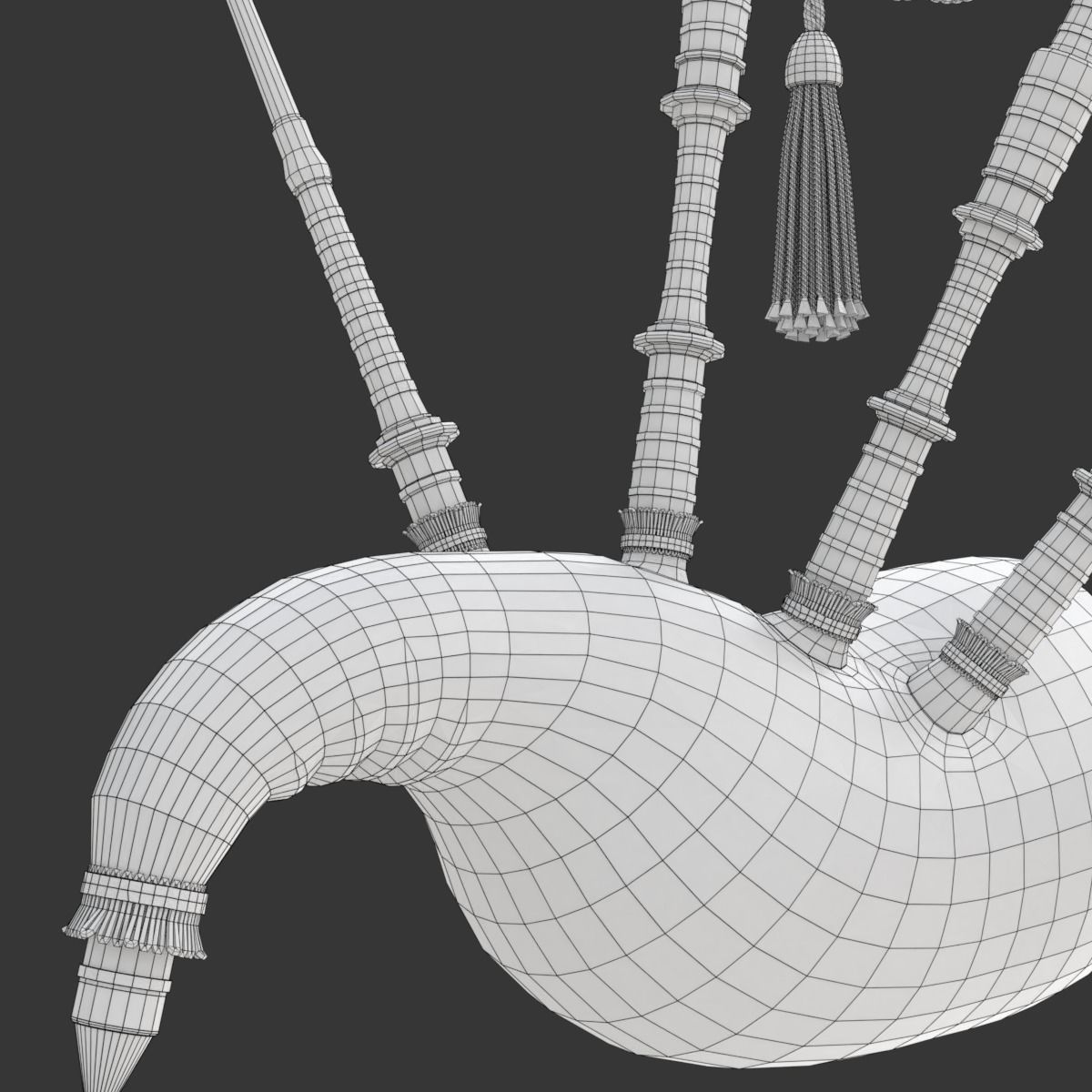 Bagpipe scottish 3D model_36