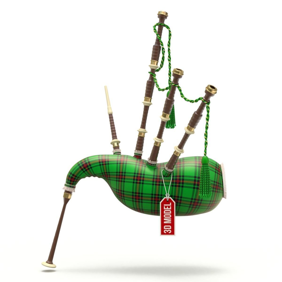 Bagpipe scottish 3D model_10