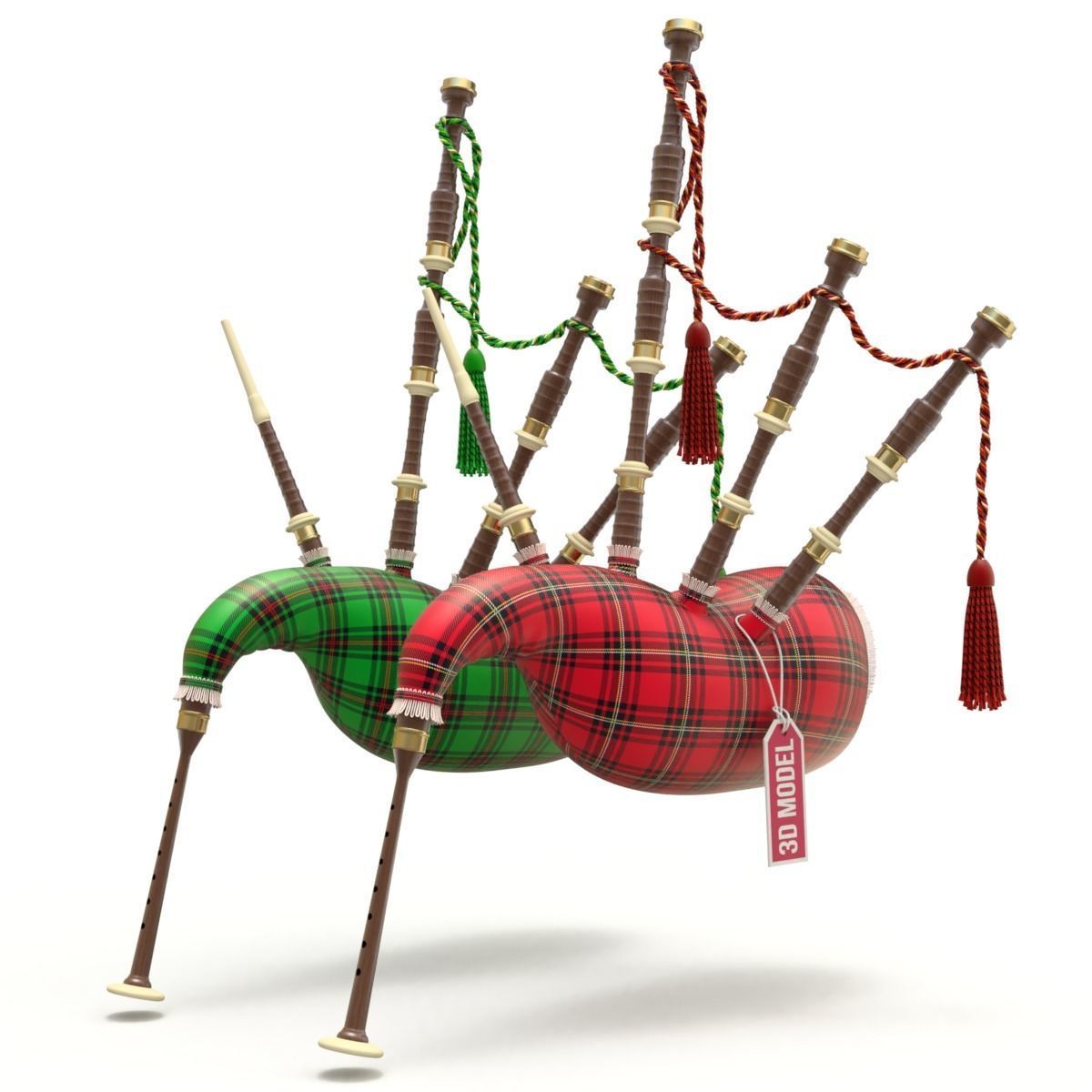 Bagpipe scottish 3D model_1