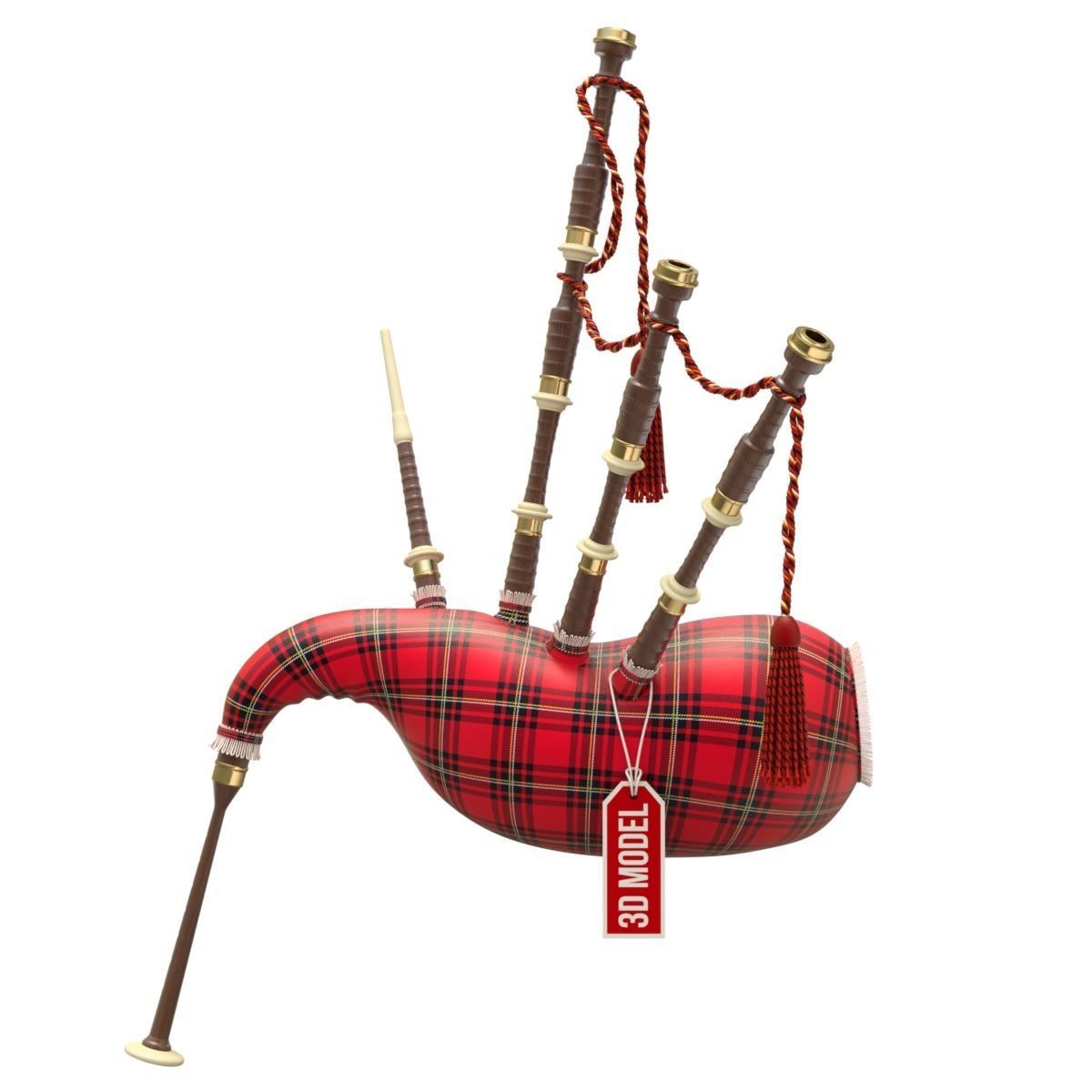 Bagpipe scottish 3D model_7