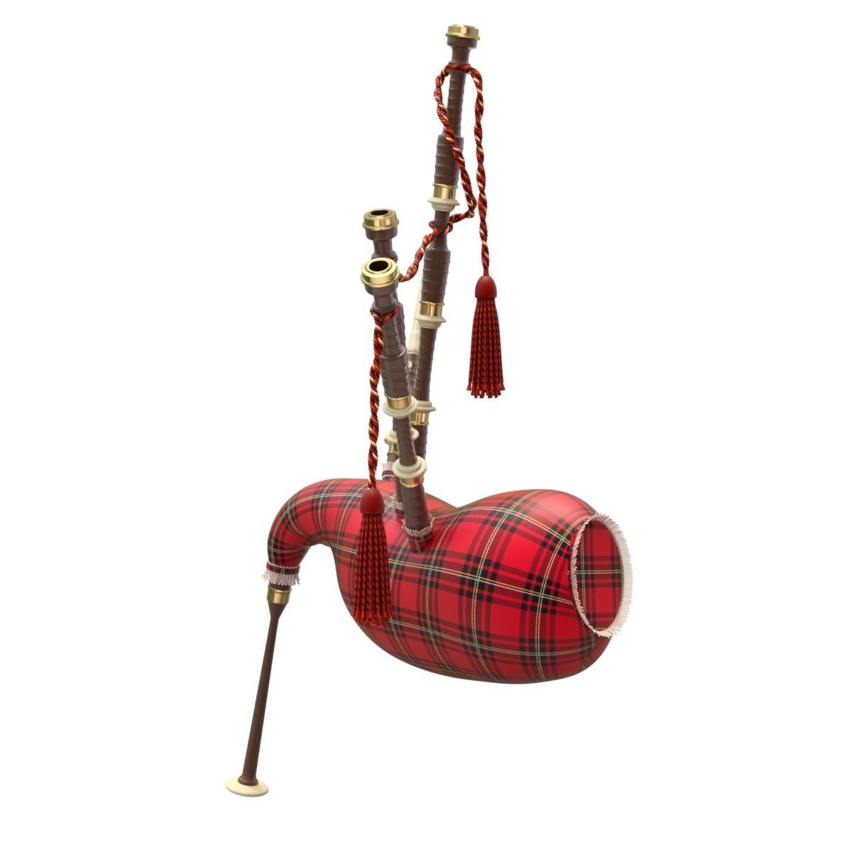Bagpipe scottish 3D model_8