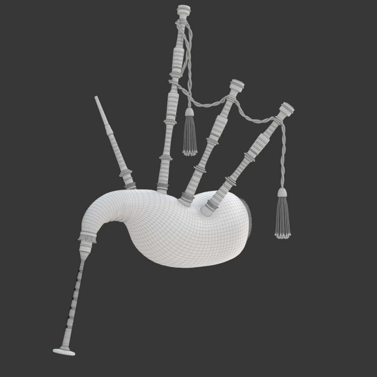 Bagpipe scottish 3D model_41