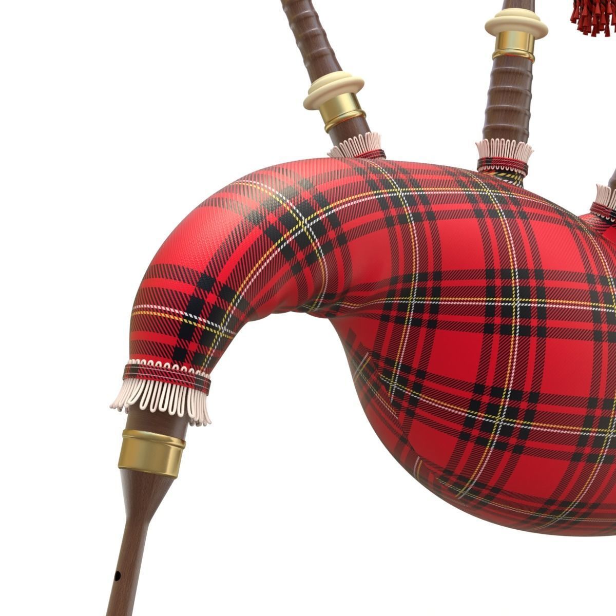 Bagpipe scottish 3D model_2
