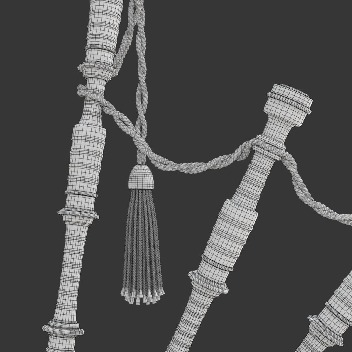 Bagpipe scottish 3D model_43