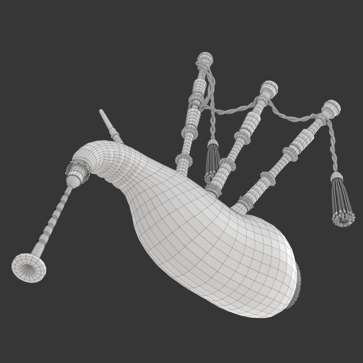 Bagpipe scottish 3D model_40