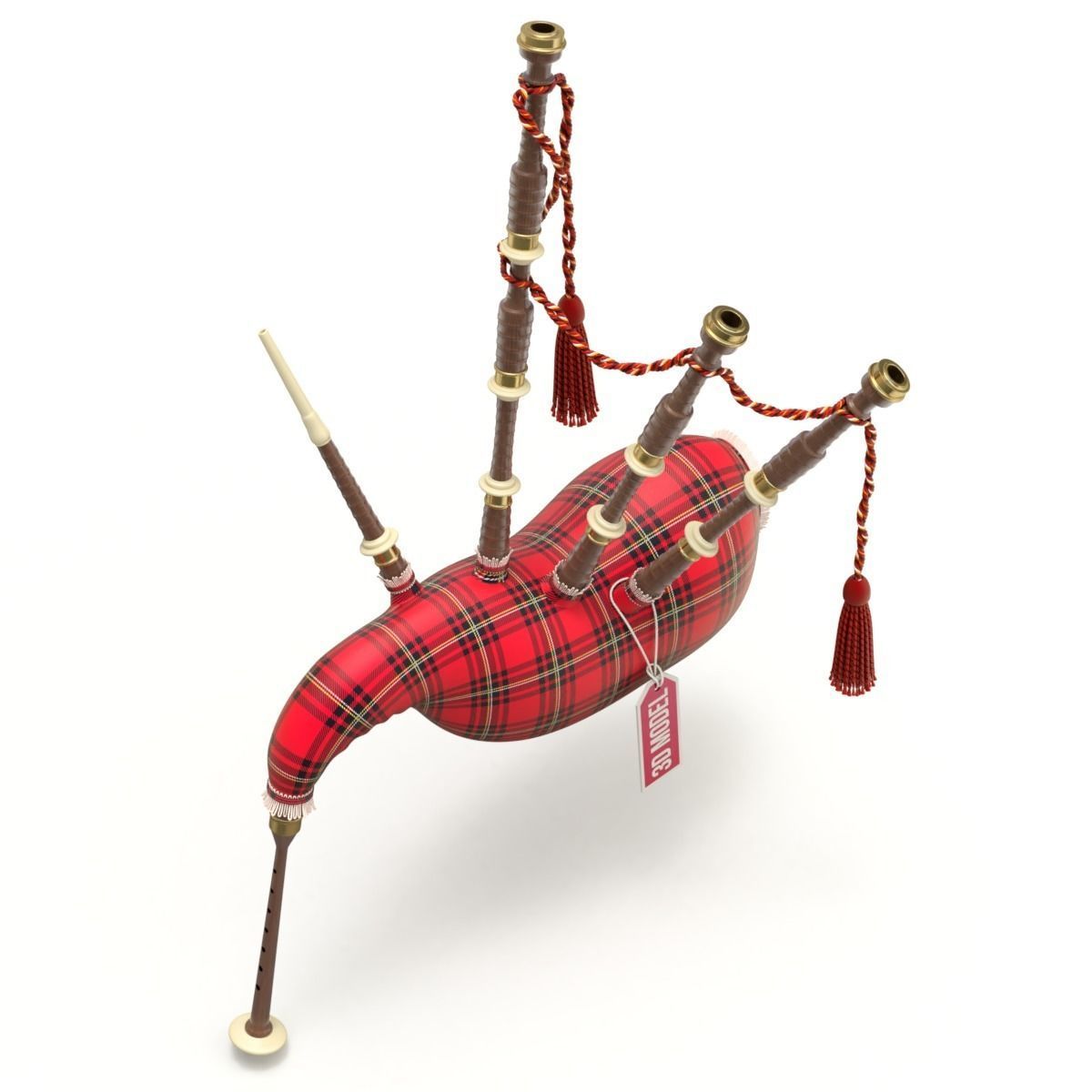 Bagpipe scottish 3D model_5