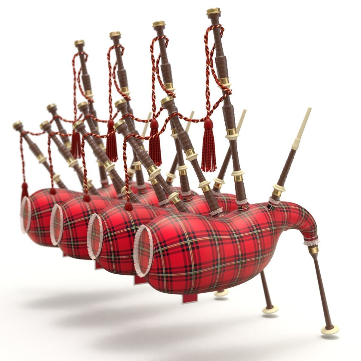 Bagpipe scottish 3D model_19
