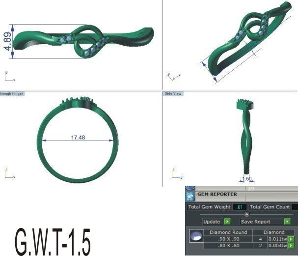 64 - 3DM STL RING MODEL LESS THAN 2GM LIGHT WT 3D print model_86