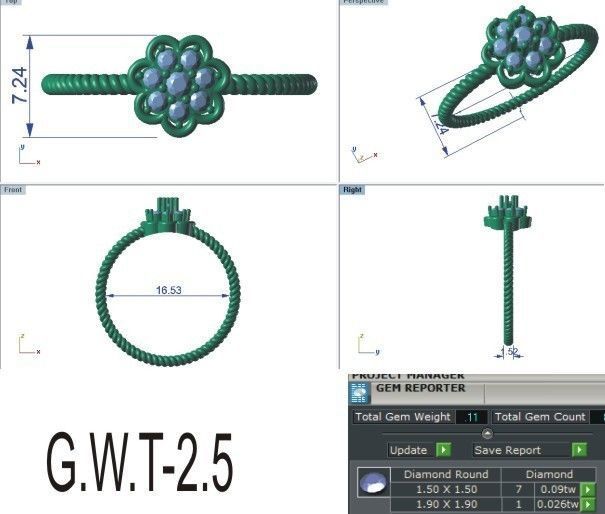 64 - 3DM STL RING MODEL LESS THAN 2GM LIGHT WT 3D print model_50