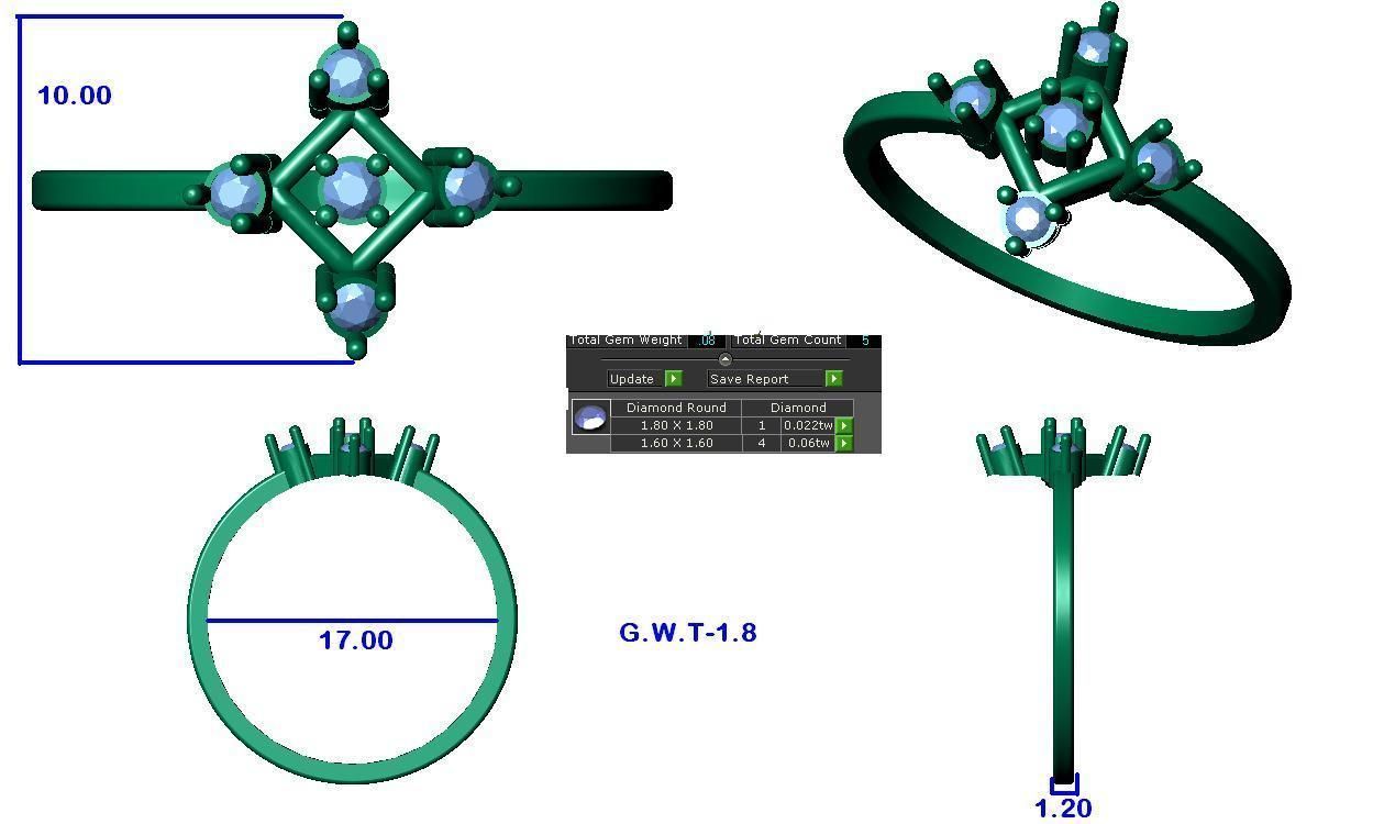 64 - 3DM STL RING MODEL LESS THAN 2GM LIGHT WT 3D print model_42
