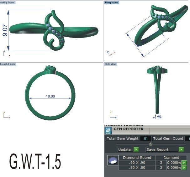 64 - 3DM STL RING MODEL LESS THAN 2GM LIGHT WT 3D print model_84