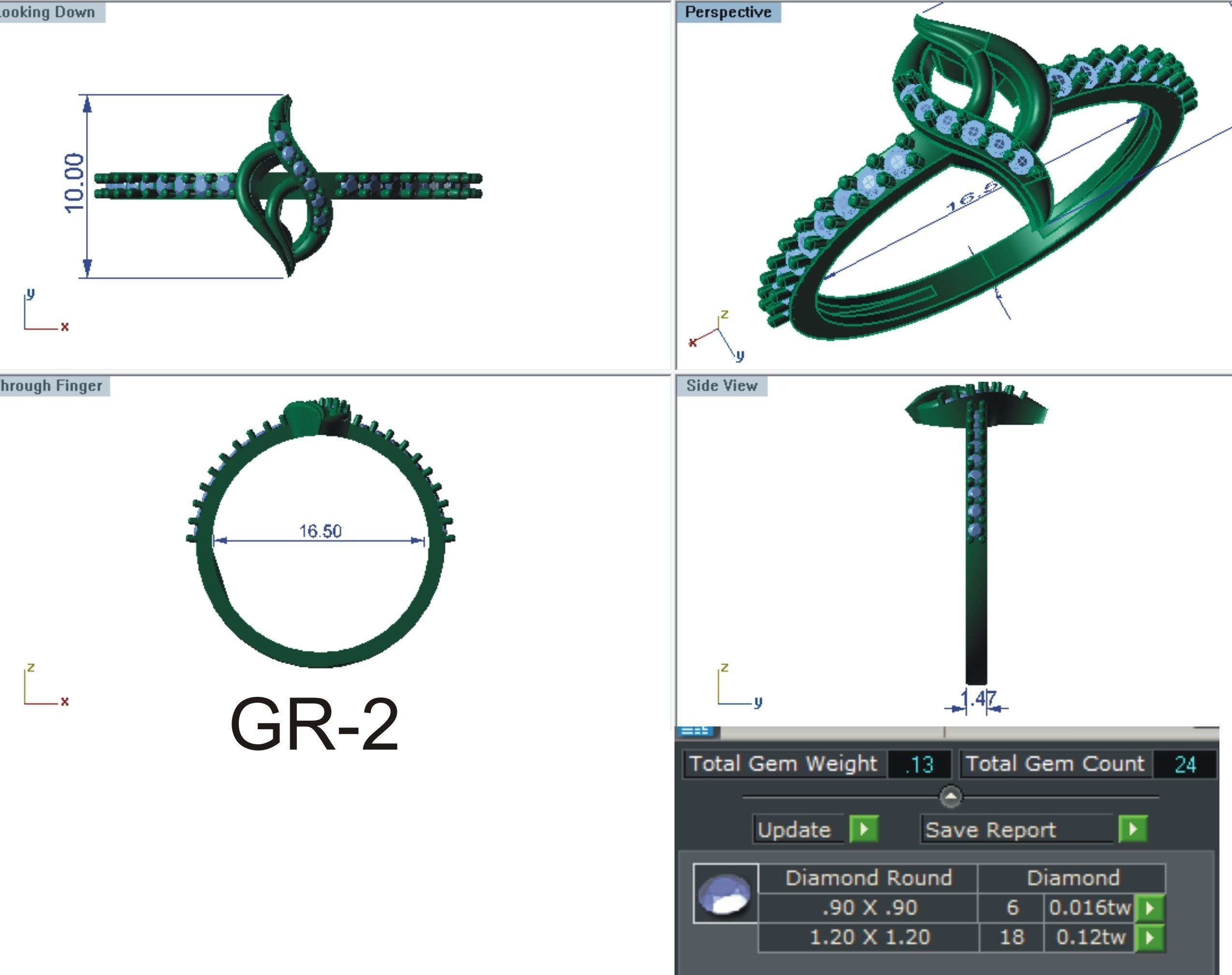 64 - 3DM STL RING MODEL LESS THAN 2GM LIGHT WT 3D print model_71