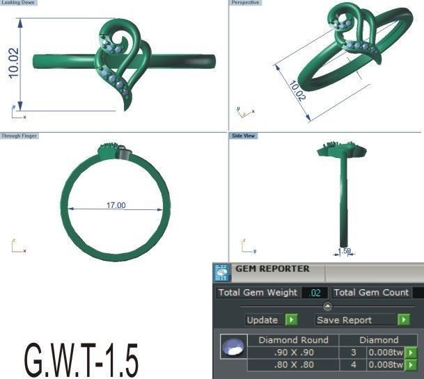 64 - 3DM STL RING MODEL LESS THAN 2GM LIGHT WT 3D print model_79
