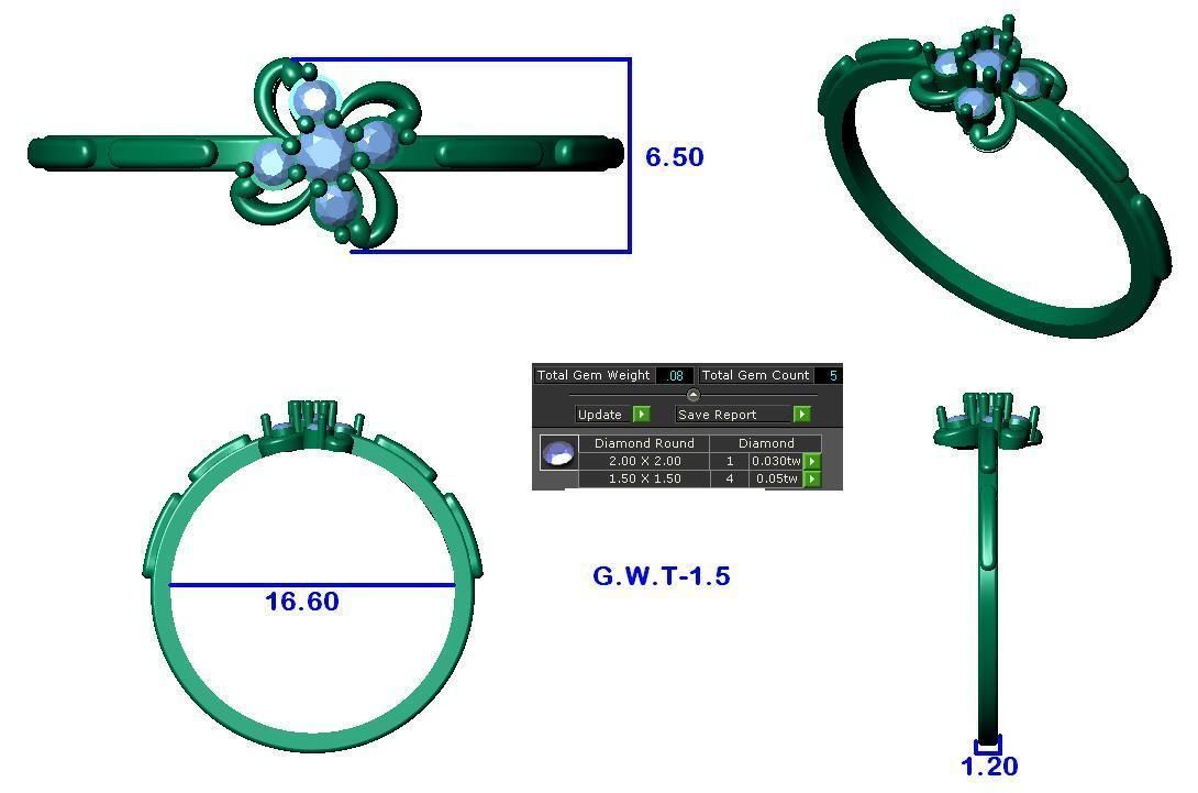 64 - 3DM STL RING MODEL LESS THAN 2GM LIGHT WT 3D print model_63
