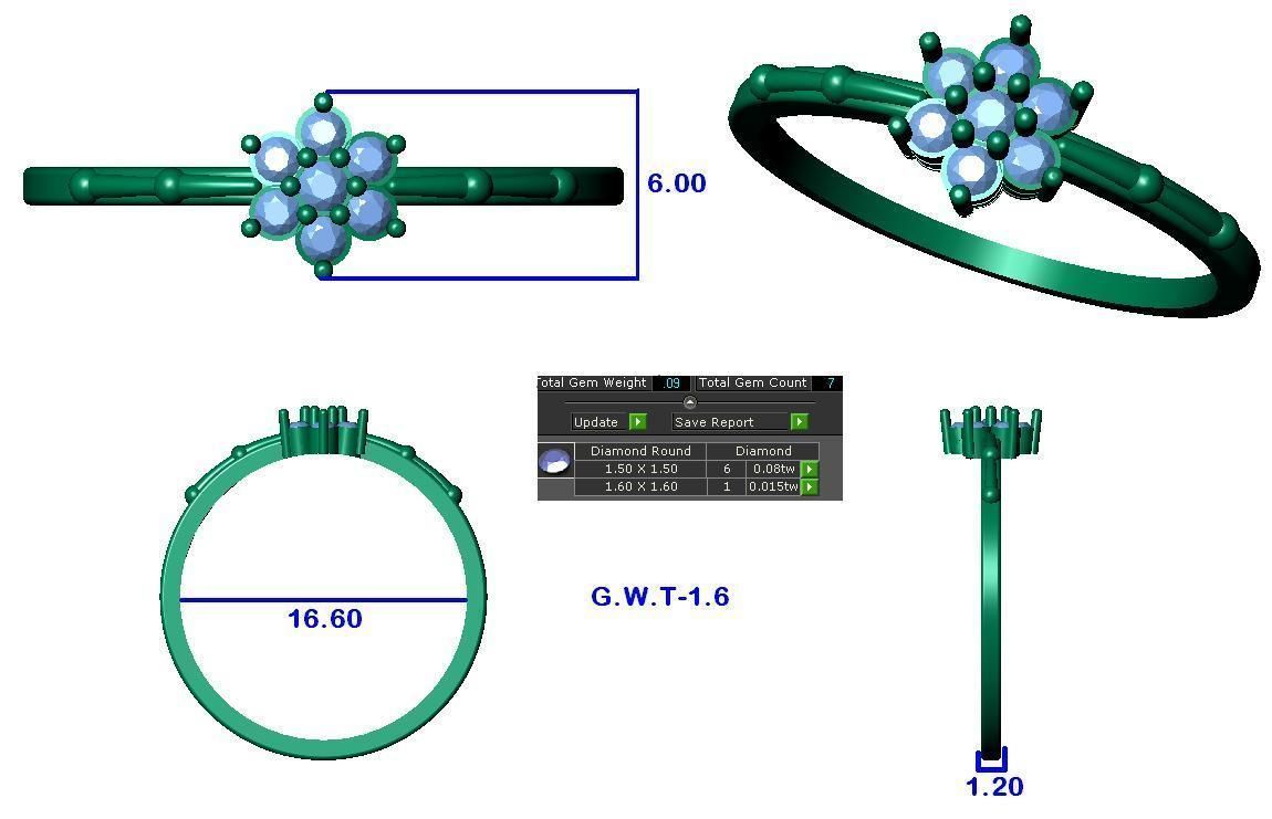 64 - 3DM STL RING MODEL LESS THAN 2GM LIGHT WT 3D print model_60