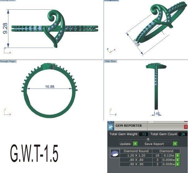 64 - 3DM STL RING MODEL LESS THAN 2GM LIGHT WT 3D print model_80