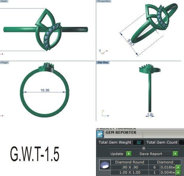 64 - 3DM STL RING MODEL LESS THAN 2GM LIGHT WT 3D print model_72