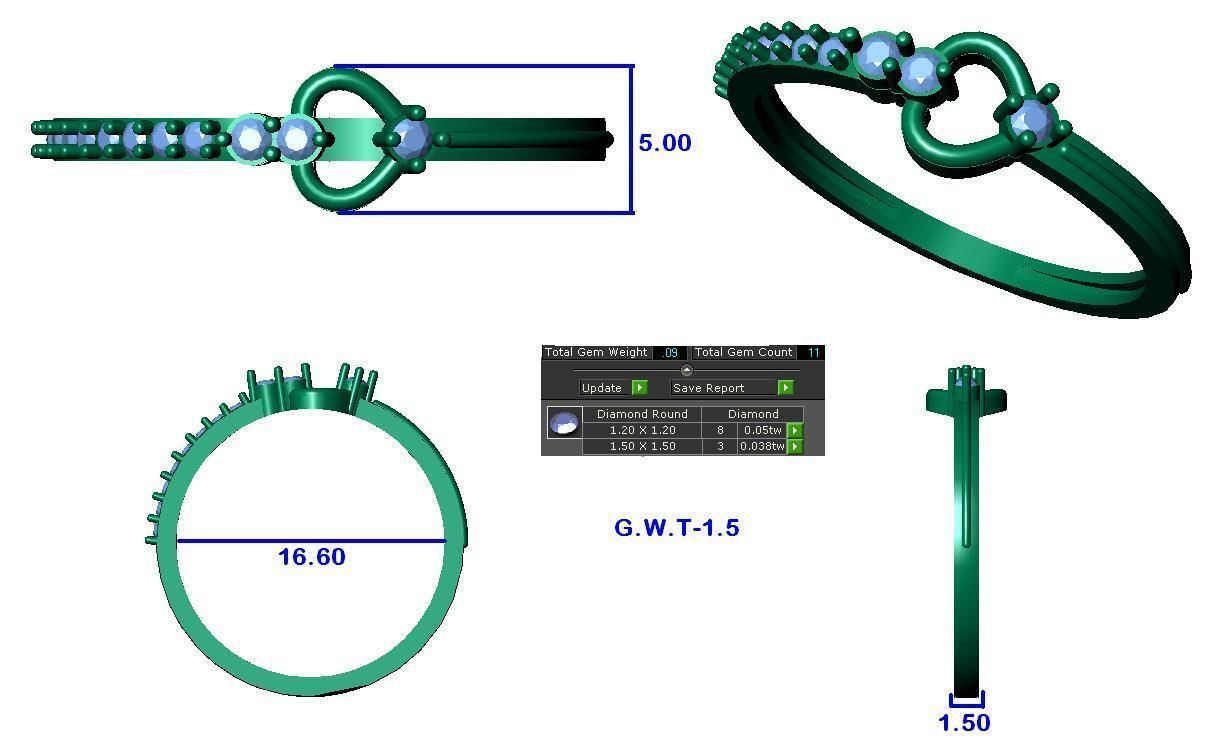 64 - 3DM STL RING MODEL LESS THAN 2GM LIGHT WT 3D print model_59