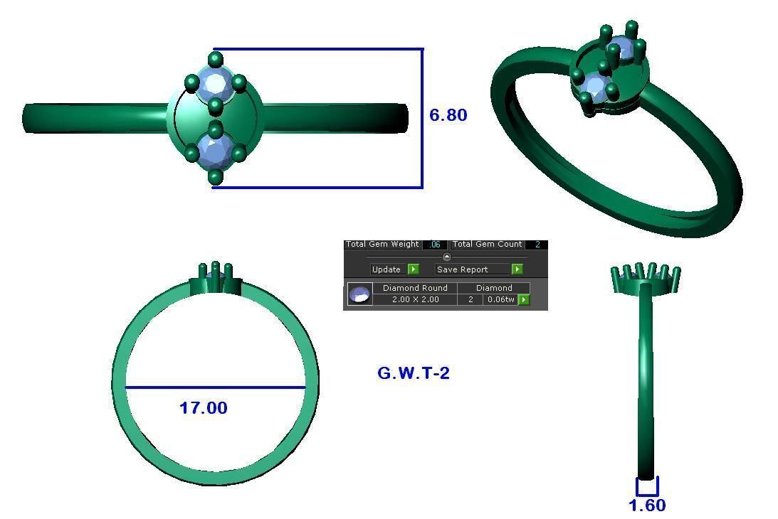 64 - 3DM STL RING MODEL LESS THAN 2GM LIGHT WT 3D print model_40
