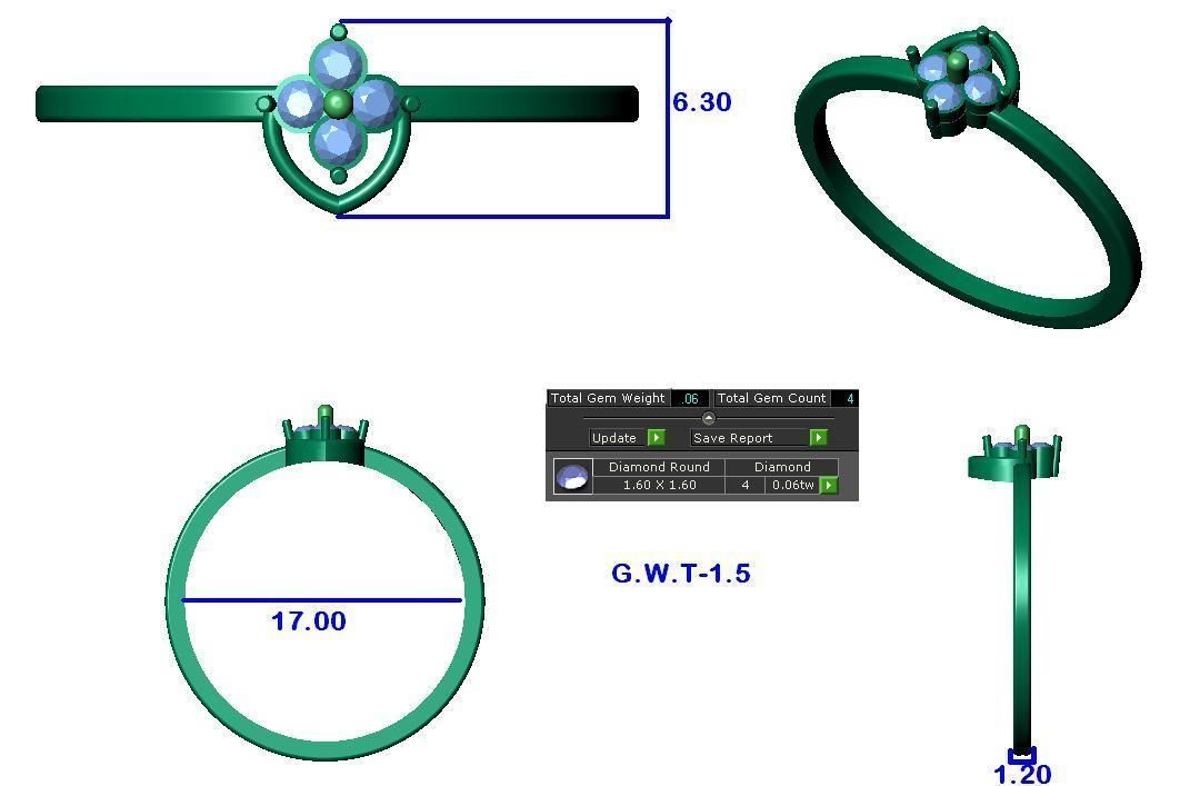 64 - 3DM STL RING MODEL LESS THAN 2GM LIGHT WT 3D print model_52