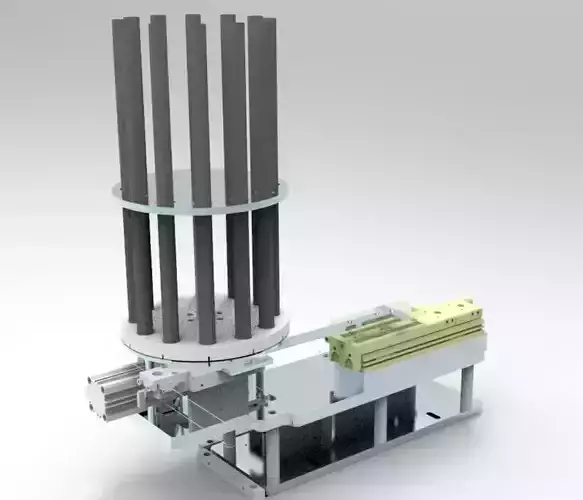 Pneumatic division rotary feeding mechanism  3D model