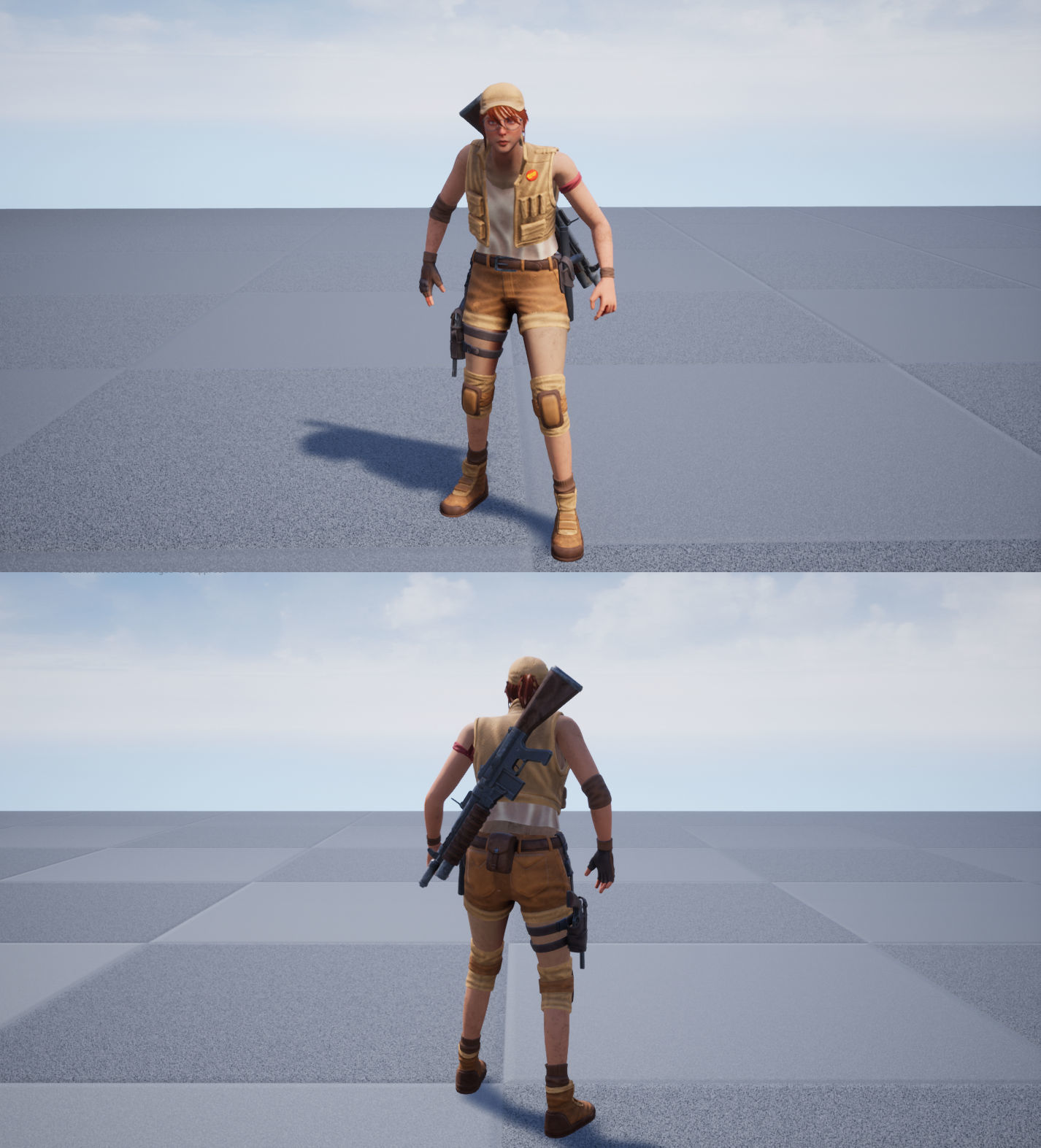 Fio from Metal Slug Character Low-poly 3D model_4