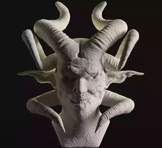 Devil statue of demon with horns