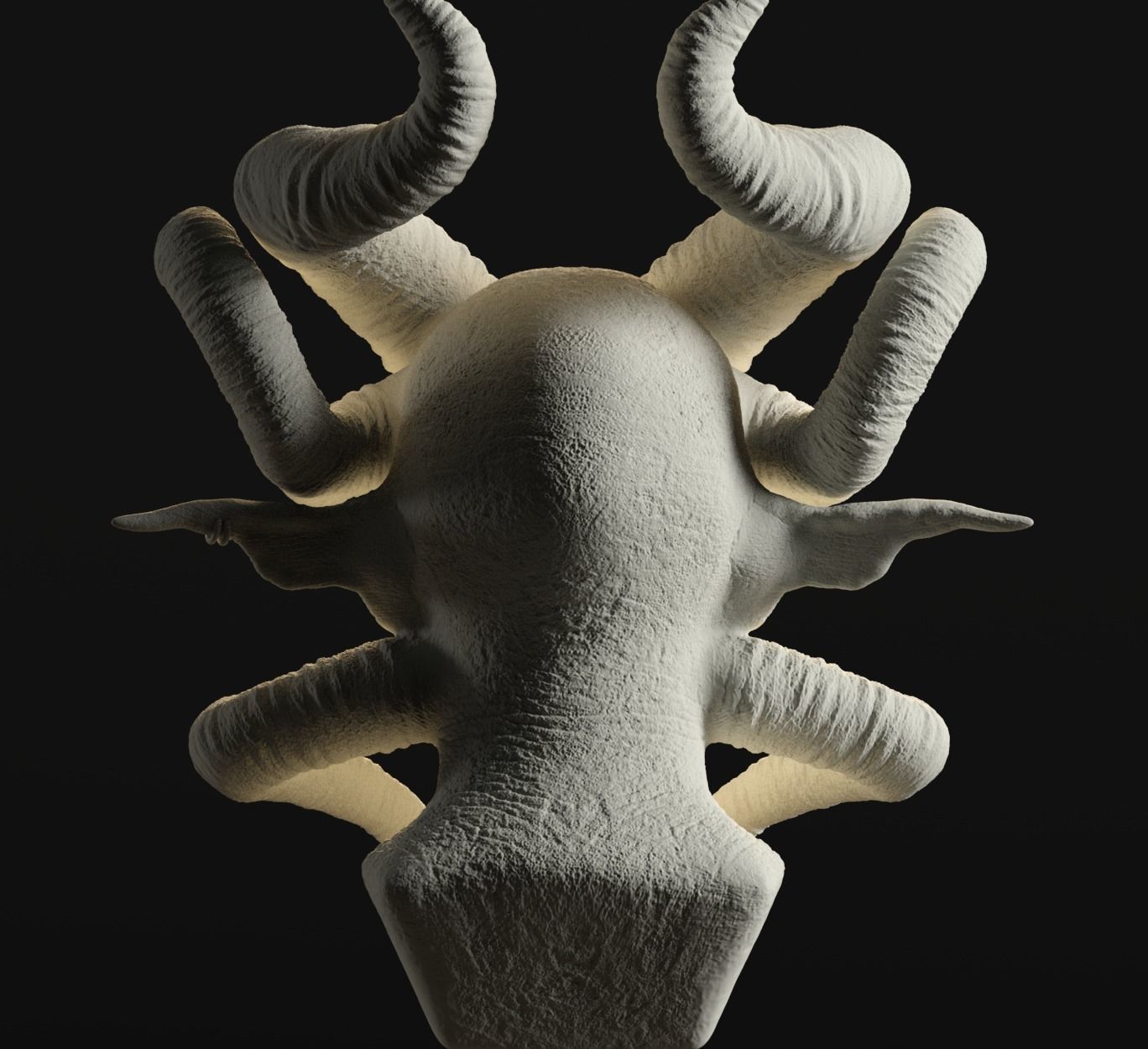 Devil statue of demon with horns 3D print model_7
