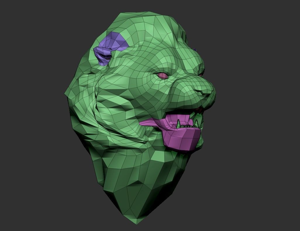 Angry Lion head 3D print model_7