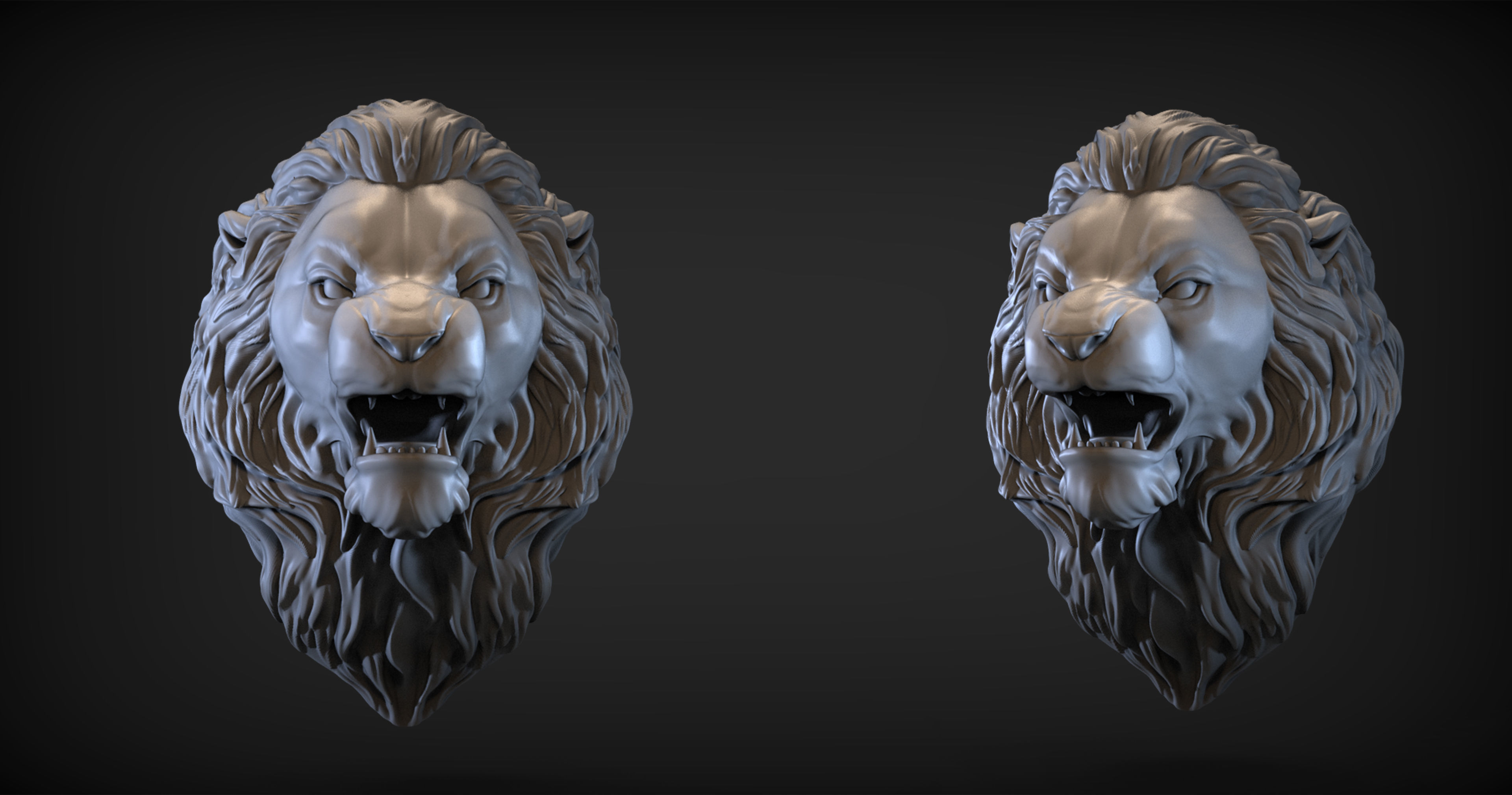 Angry Lion head 3D print model_1