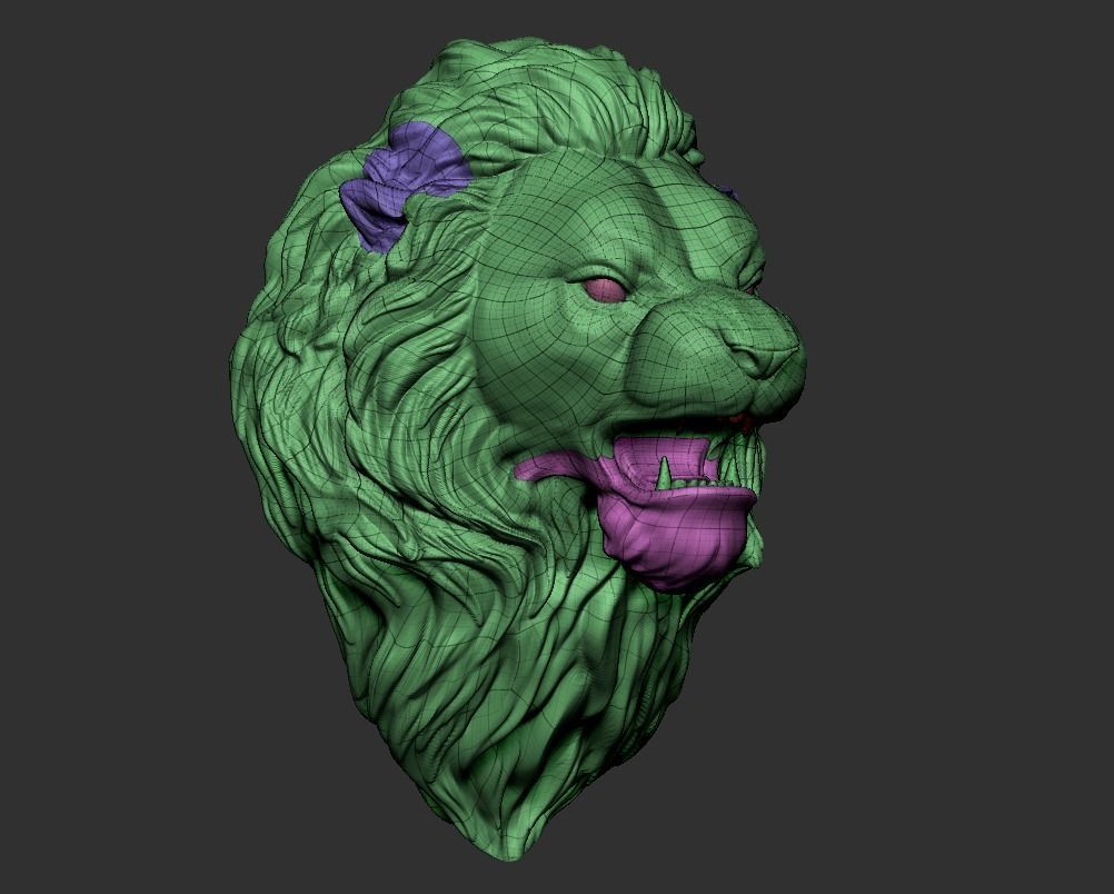 Angry Lion head 3D print model_6