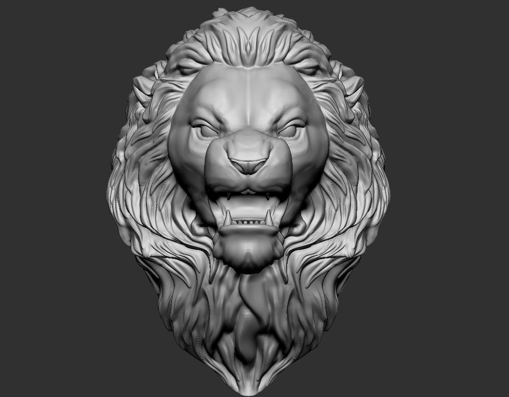 Angry Lion head 3D print model_2