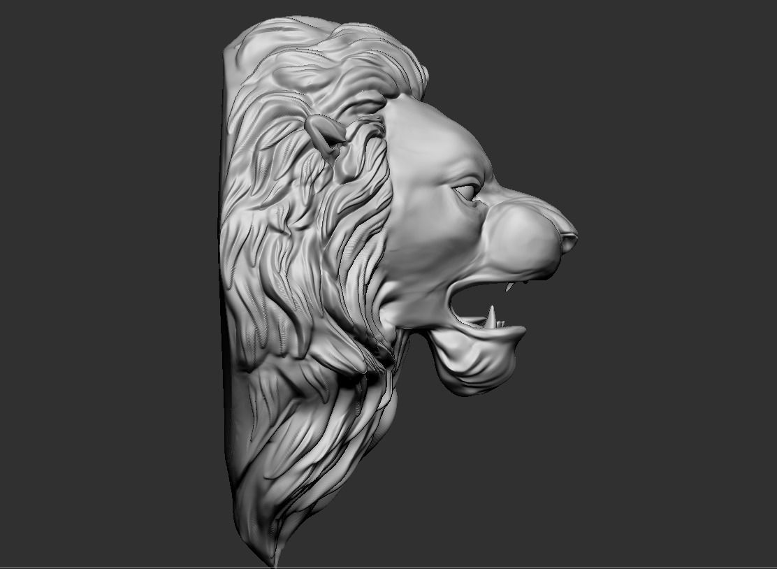 Angry Lion head 3D print model_3
