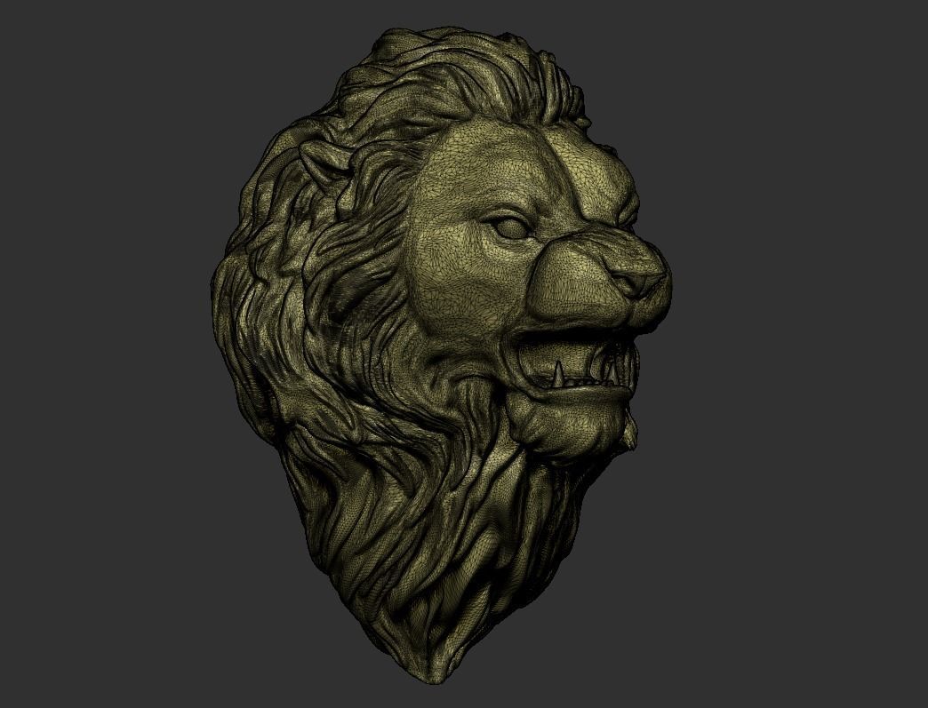 Angry Lion head 3D print model_8