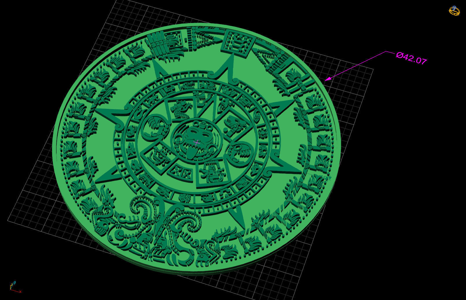 Mayan calendar 3D print model_15