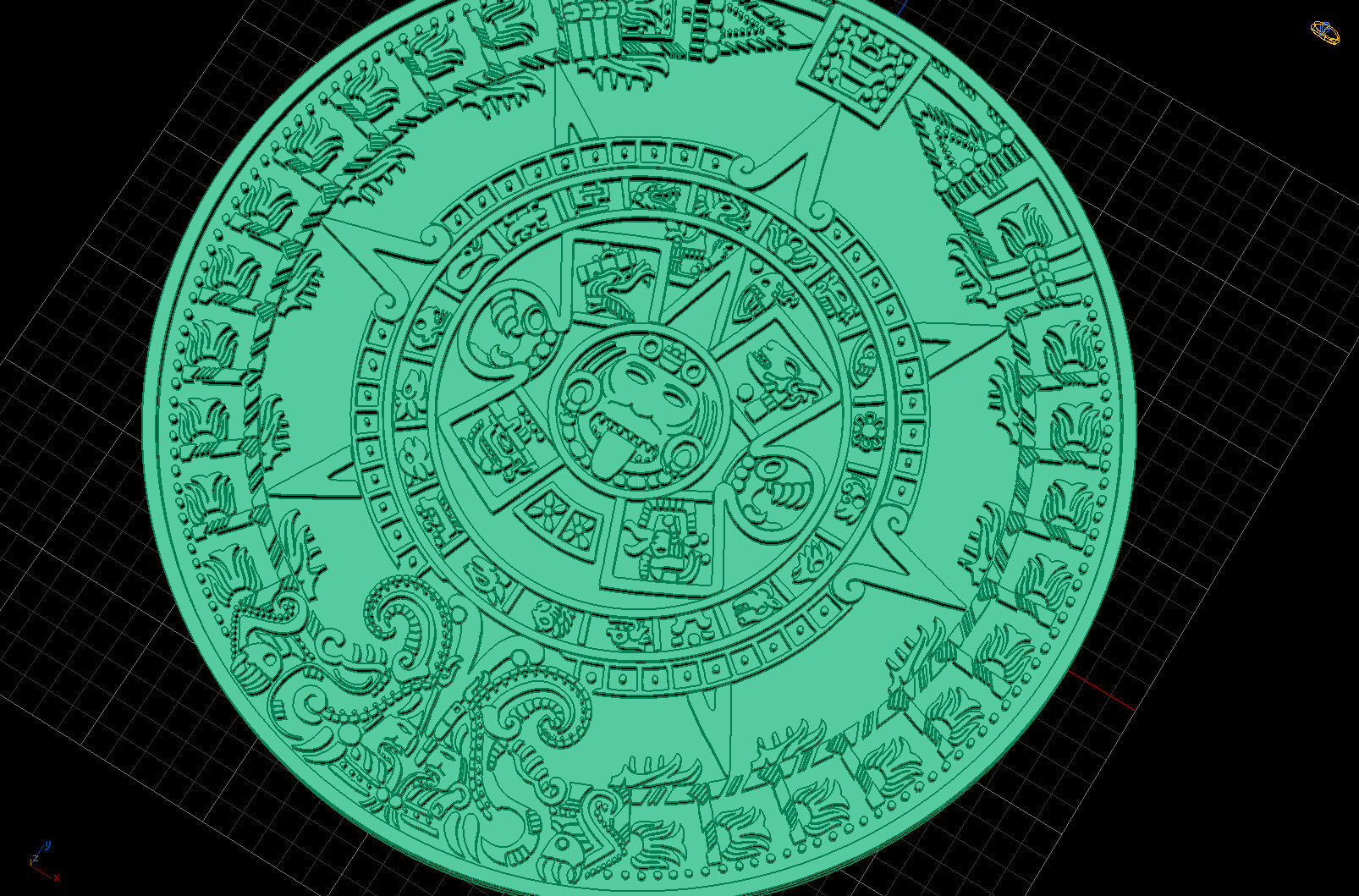 Mayan calendar 3D print model_14