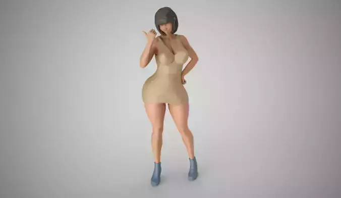 Girl Showing Direction 3D print model