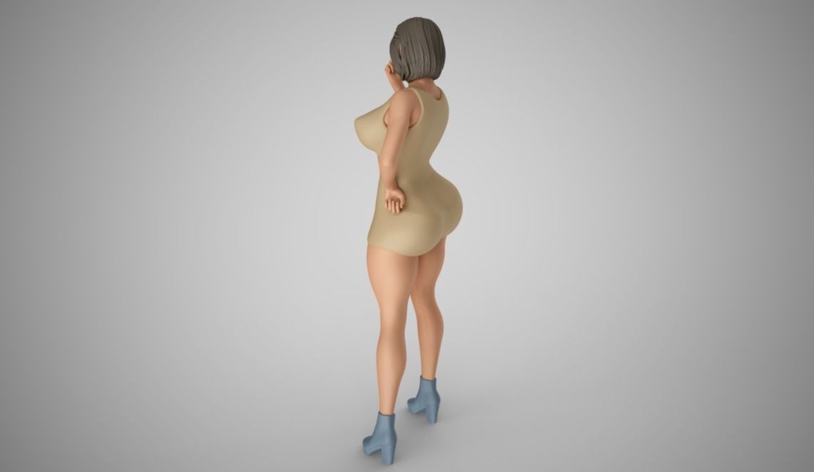 Girl Showing Direction 3D print model_7