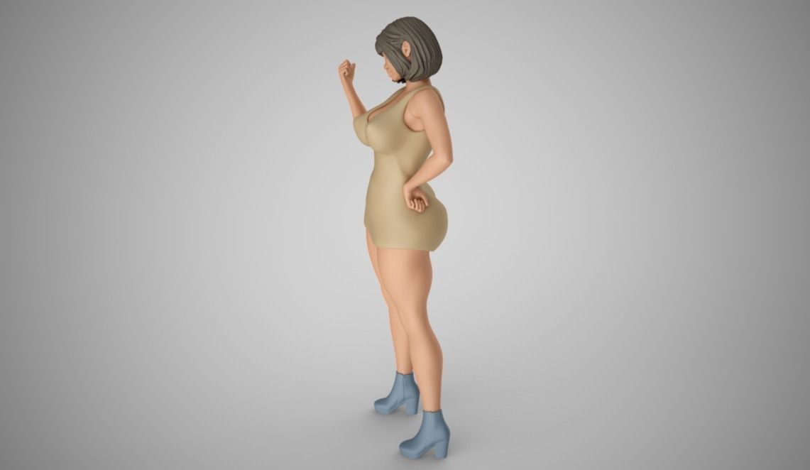 Girl Showing Direction 3D print model_6