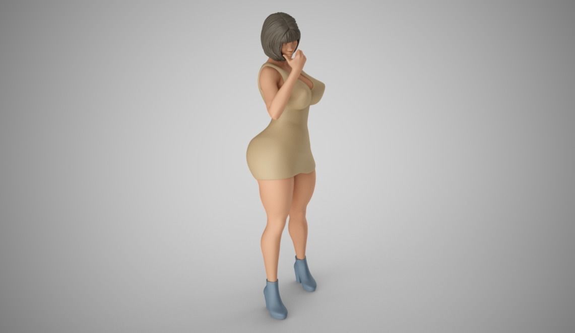 Girl Showing Direction 3D print model_11