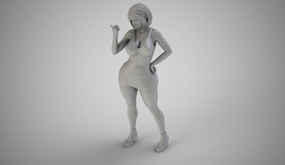 Girl Showing Direction 3D print model_1