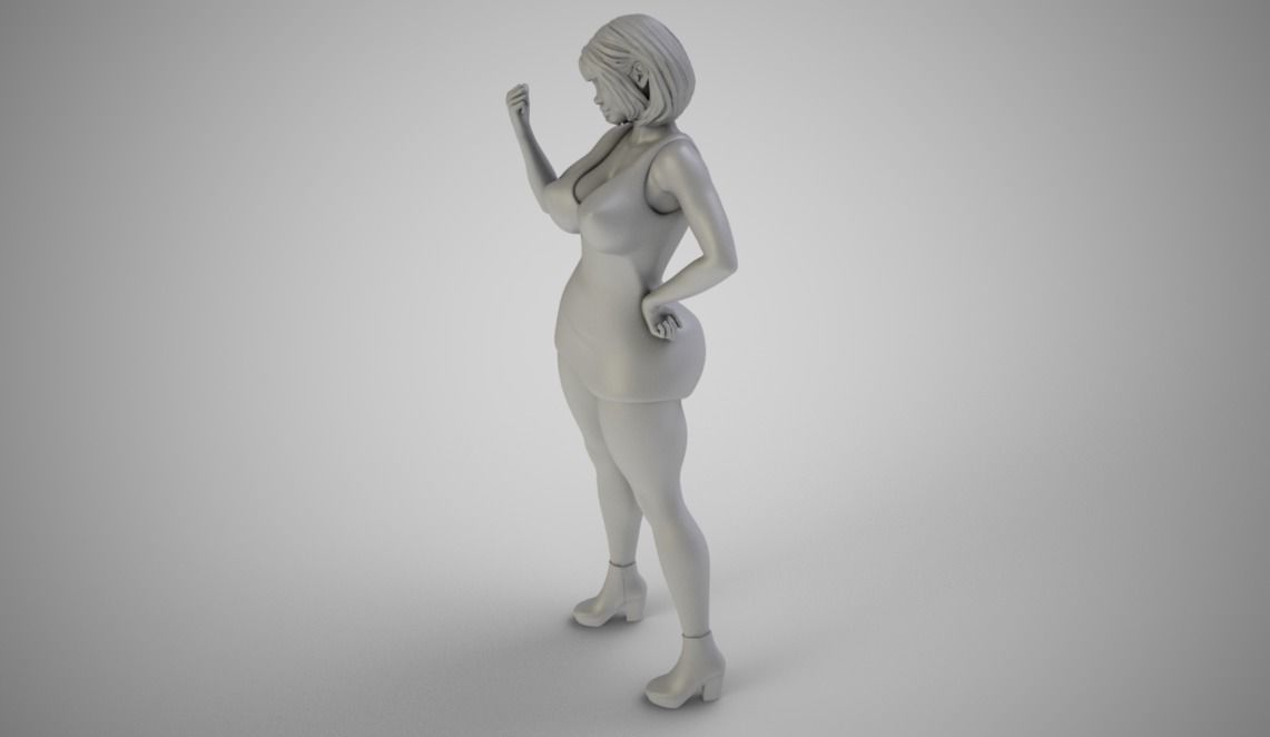 Girl Showing Direction 3D print model_2