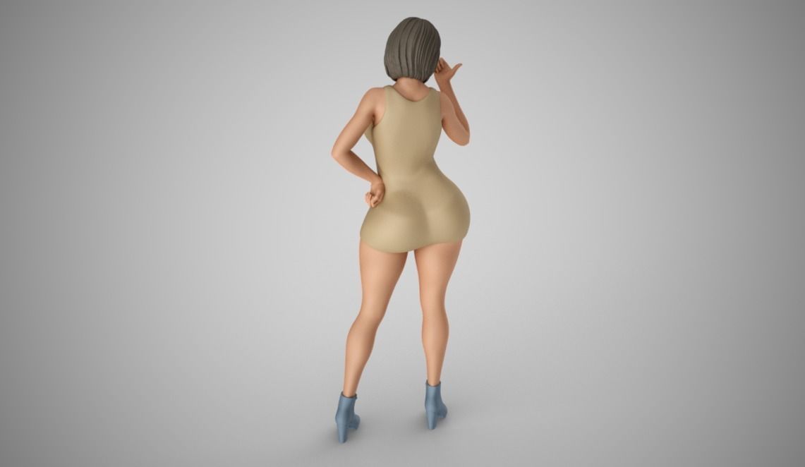 Girl Showing Direction 3D print model_8