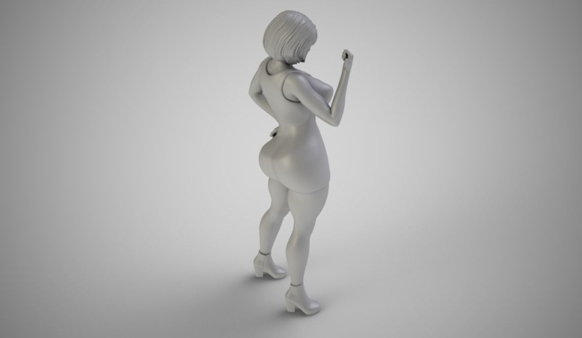 Girl Showing Direction 3D print model_4