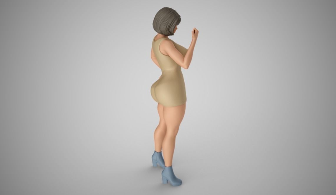 Girl Showing Direction 3D print model_10