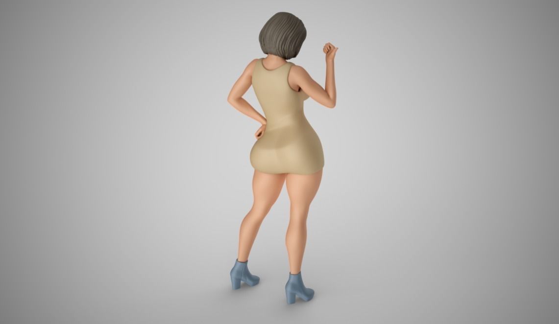 Girl Showing Direction 3D print model_9